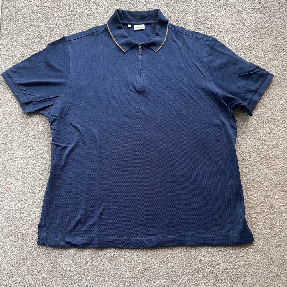 Brioni S/S Navy Polo Shirt